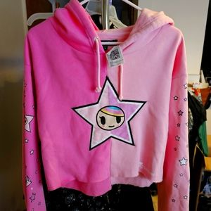 DollskillXToki Doki pink split hoodie size S